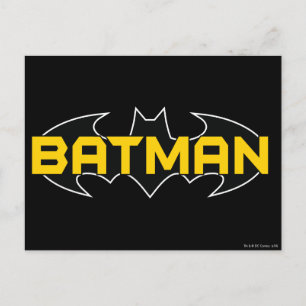 Batman Symbol   Namn Gult och svart Logotyp Vykort