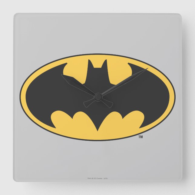 Batman Symbol | Oval-Logotyp Fyrkantig Klocka (Framsida)