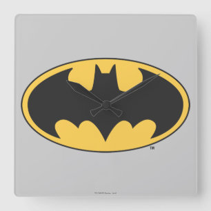 Batman Symbol Oval-Logotyp Fyrkantig Klocka