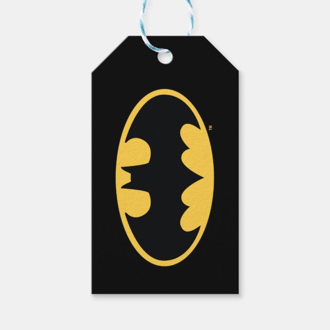 Batman Symbol | Oval-Logotyp Presentetikett (Framsidan)