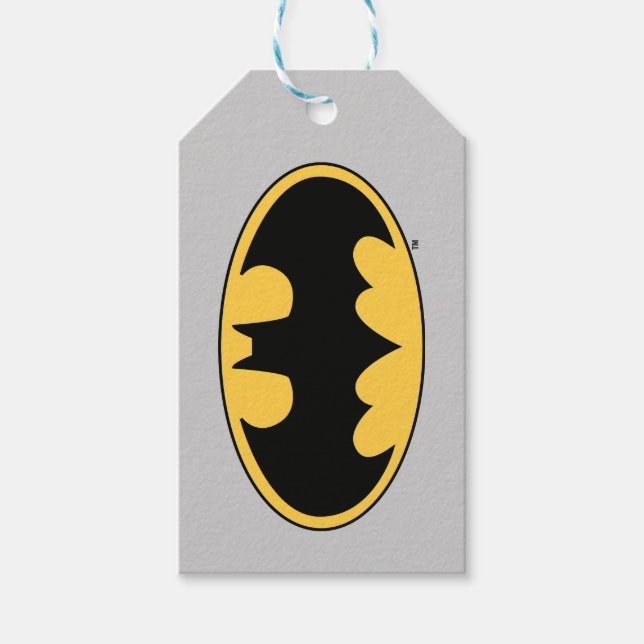 Batman Symbol | Oval-Logotyp Presentetikett (Framsidan)
