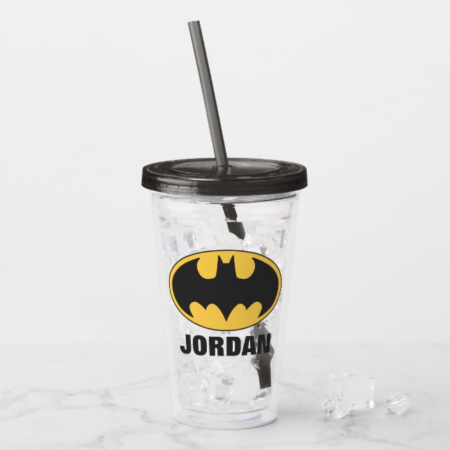 Batman Symbol | Oval-Logotyp Take Away Mugg (Framsida Ice)