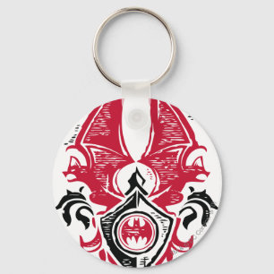 Batman Symbol Red Black Fladdermus Frimärke Vape Nyckelring