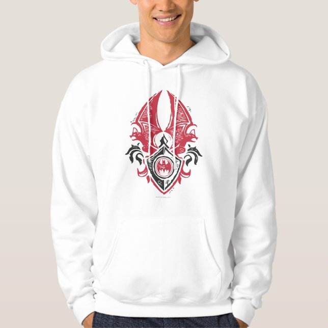 Batman Symbol | Red Black Fladdermus Frimärke Vape Sweatshirt Med Luva (Framsida)