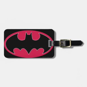 Batman Symbol   Röd svart Logotyp Bagagebricka