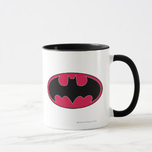 Batman Symbol Röd svart Logotyp Mugg