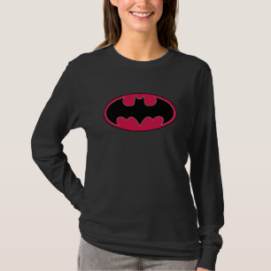 Batman Symbol Röd svart Logotyp Tee Shirt