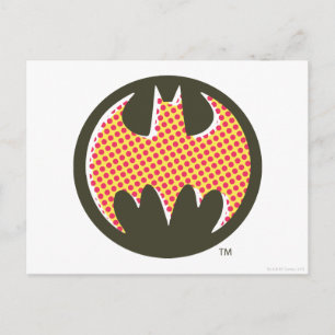 Batman Symbol Rött halvtonsraster Logotyp Vykort