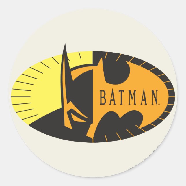 Batman Symbol | Silhouette-Logotyp Runt Klistermärke (Framsida)