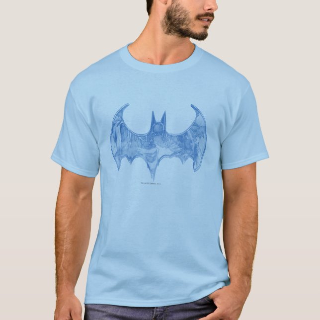 Batman Symbol | Skischbook Light Blue Logotyp Tee Shirt (Framsida)