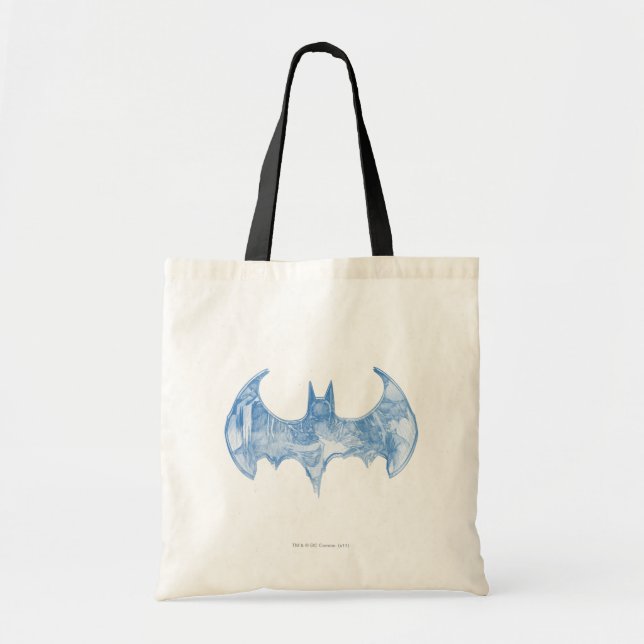 Batman Symbol | Skischbook Light Blue Logotyp Tygkasse (Framsidan)