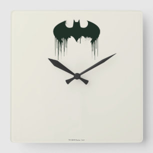 Batman Symbol Spraycolor-Logotyp Fyrkantig Klocka