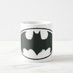 Batman Symbol Spreja vit Logotyp Kaffemugg