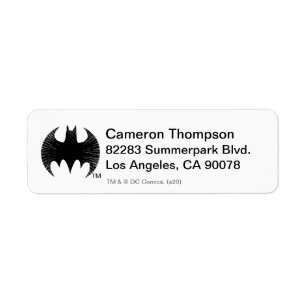 Batman Symbol Strömma Logotyp Returadress Etikett