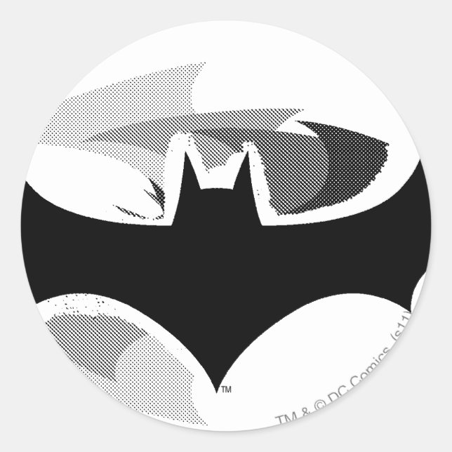 Batman Symbol | Svart skugga, Logotyp Runt Klistermärke (Framsida)