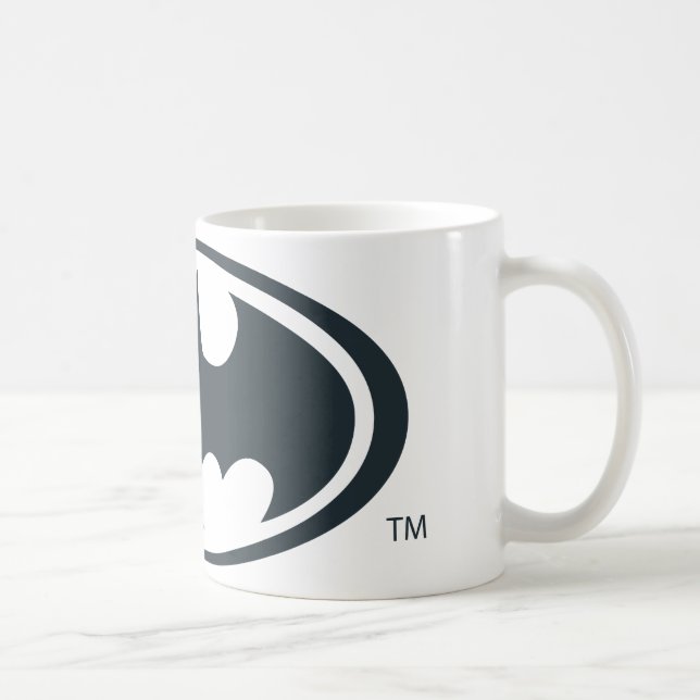Batman Symbol | Svartvit Logotyp Kaffemugg (Höger)