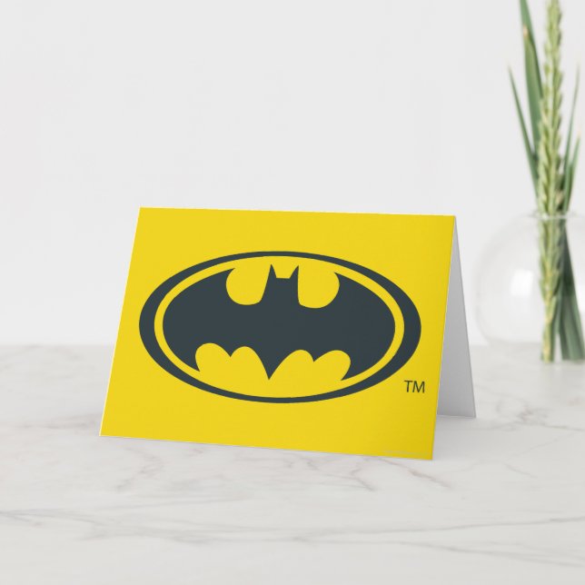 Batman Symbol | Svartvit Logotyp Kort (Framsida)