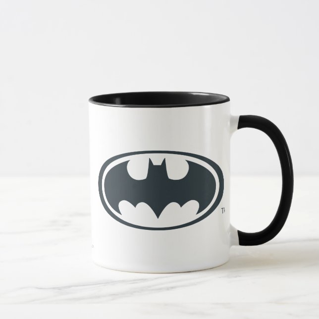 Batman Symbol | Svartvit Logotyp Mugg (Höger)