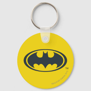 Batman Symbol Svartvit Logotyp Nyckelring