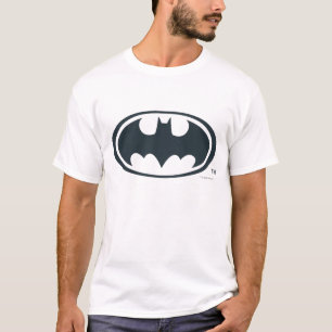 Batman Symbol Svartvit Logotyp Tee Shirt