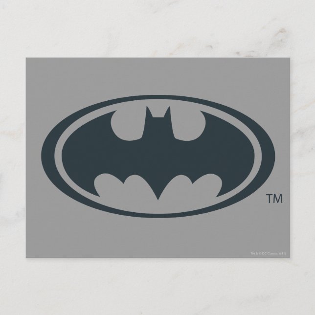 Batman Symbol | Svartvit Logotyp Vykort (Framsida)