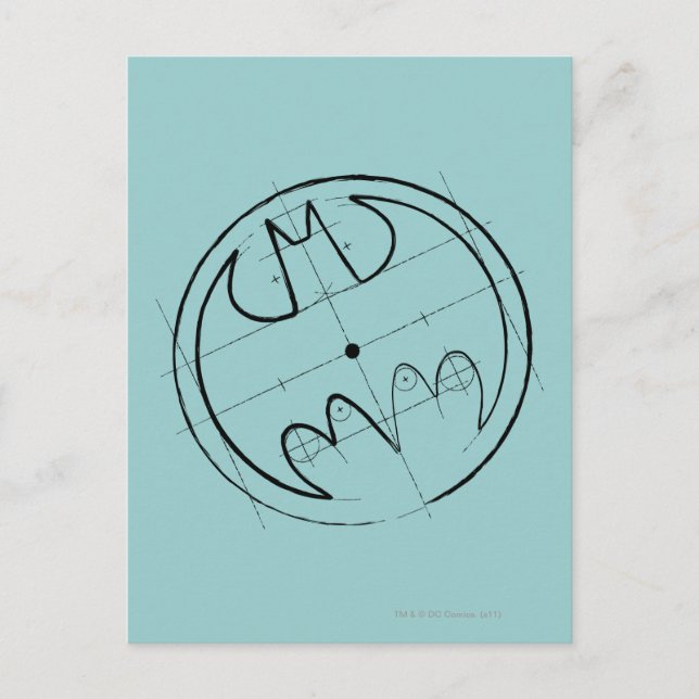 Batman Symbol | Teknisk Logotyp Vykort (Framsida)