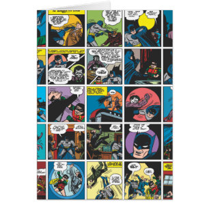Batman Tecknad Panel 5x5 Hälsningskort