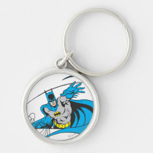 Batman Throws Batarang 3 Rund Silverfärgad Nyckelring