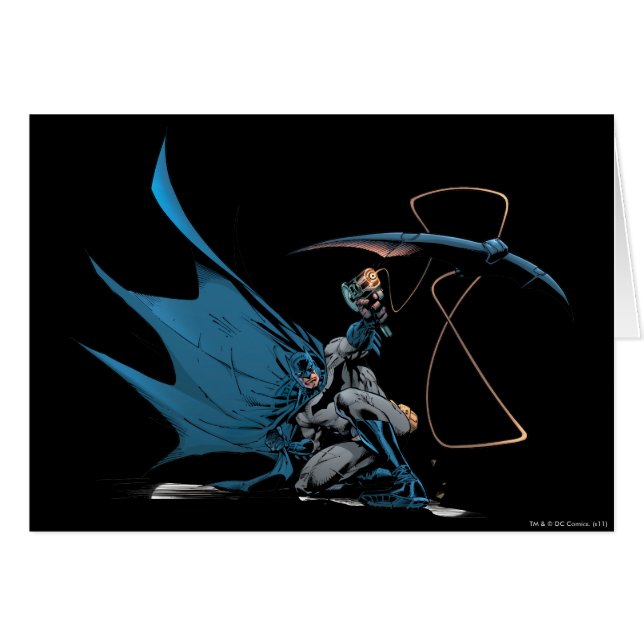 Batman throws baterang hälsningskort (Framsidan Horizontal)