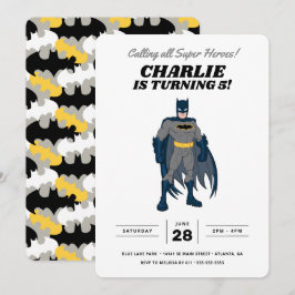 Batman Toppen Hero Birthday-inbjudan Inbjudningar