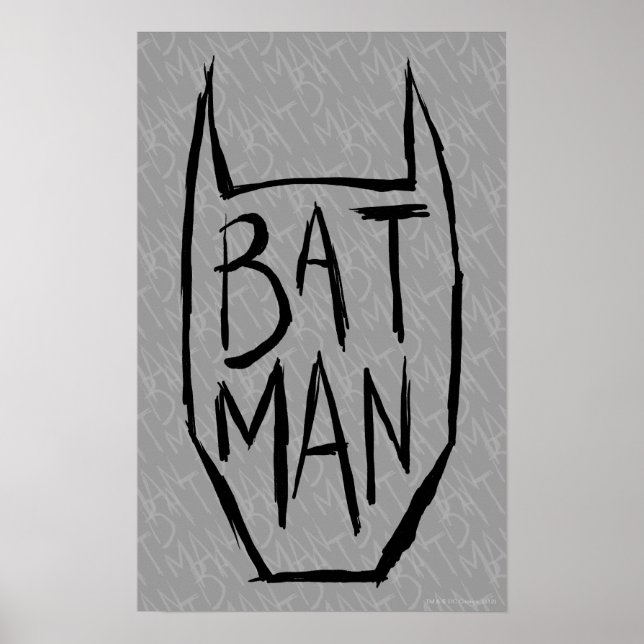 Batman Type in Head Poster (Framsidan)