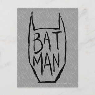 Batman Type in Head Vykort
