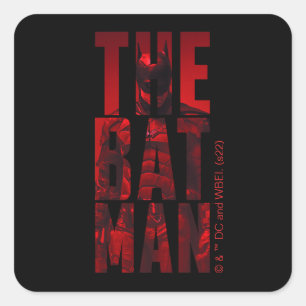 Batman Typography Cutout Fyrkantigt Klistermärke