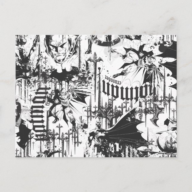 Batman Urban Legends - Caped Crusader Mönster BW Vykort (Framsida)