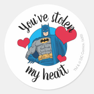 Batman Valentine Du har stulnat mitt hjärta Runt Klistermärke