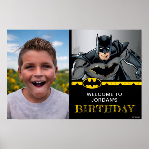 Batman Välkomstfoto för Chalkboard Grattis på fö Poster