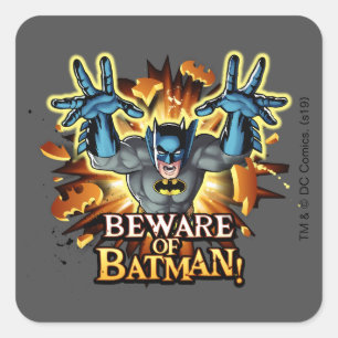 Batman Var försiktig med Batman Fyrkantigt Klistermärke