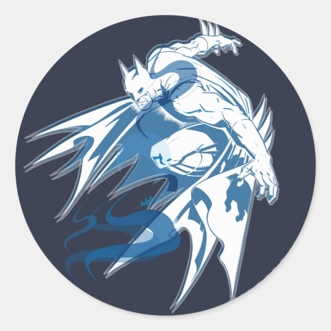 Batman Vatten Tonal Collage Runt Klistermärke (Framsida)