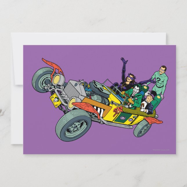 Batman Villains in Jokermobile (Framsida)