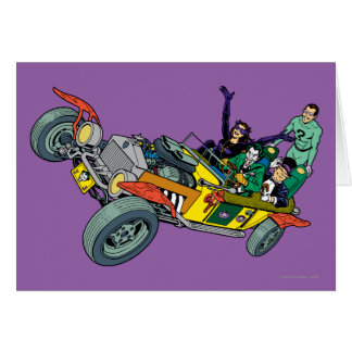 Batman Villains in Jokermobile Hälsningskort