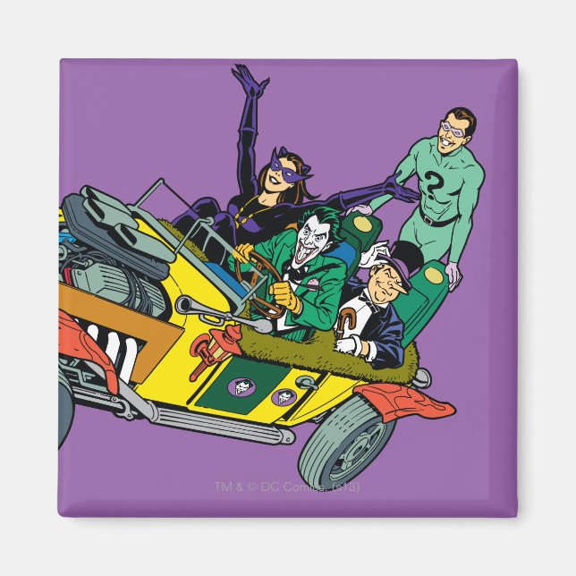 Batman Villains in Jokermobile Magnet (Framsidan)