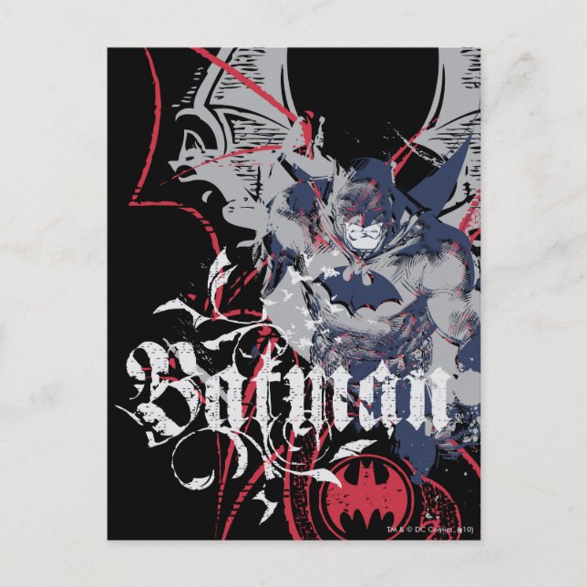 Batman Vinge Collage Vykort (Framsida)