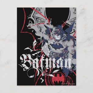 Batman Vinge Collage Vykort