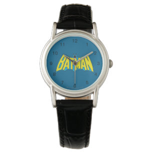 Batman   Vintage Gult blå Logotyp Armbandsur