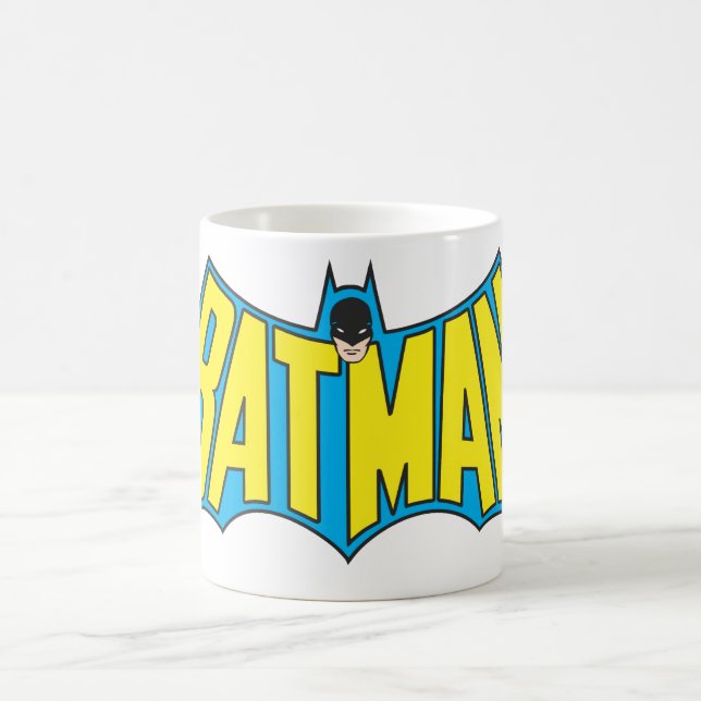 Batman | Vintage Gult blå Logotyp Kaffemugg (Center)