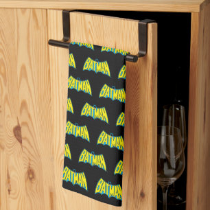Batman Vintage Gult blå Logotyp Kökshandduk
