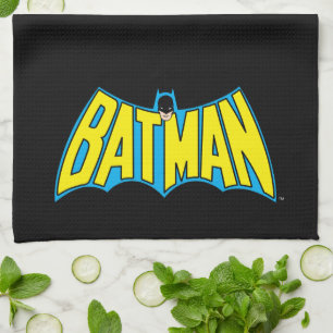 Batman Vintage Gult blå Logotyp Kökshandduk
