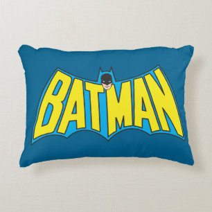 Batman Vintage Gult blå Logotyp Prydnadskudde