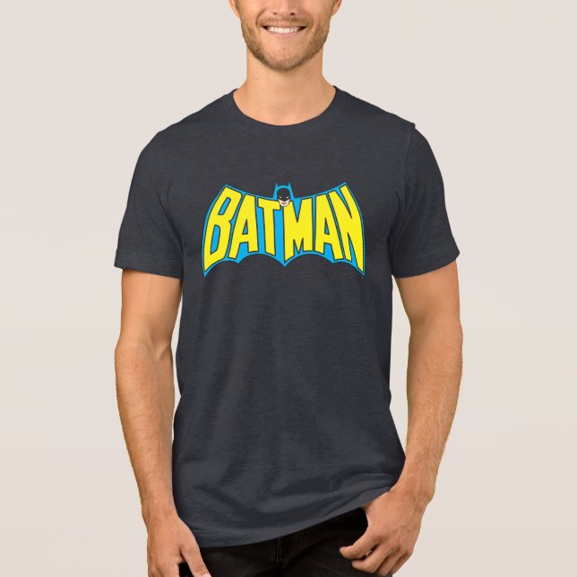 Batman | Vintage Gult blå Logotyp Tee (Framsida)