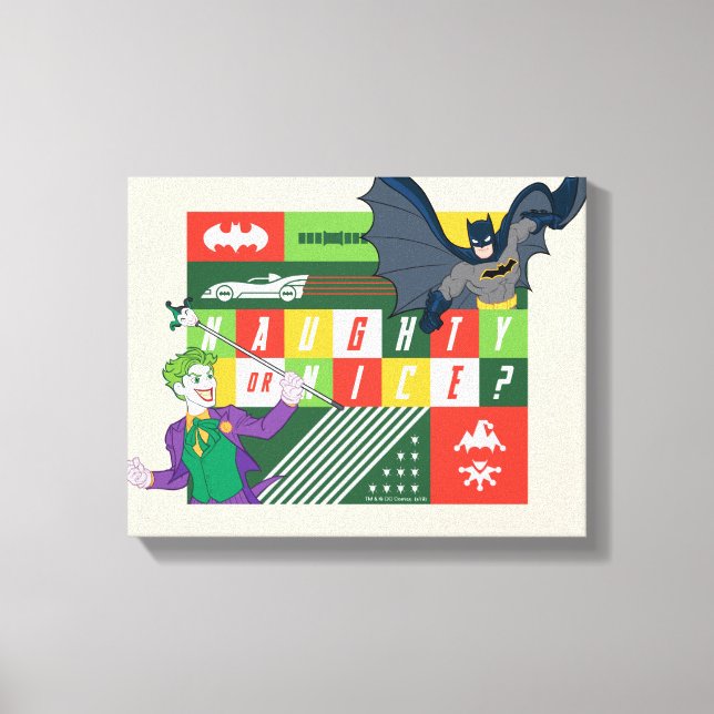 Batman vs Joker "Naughty or Nice" Canvastryck (Framsida)